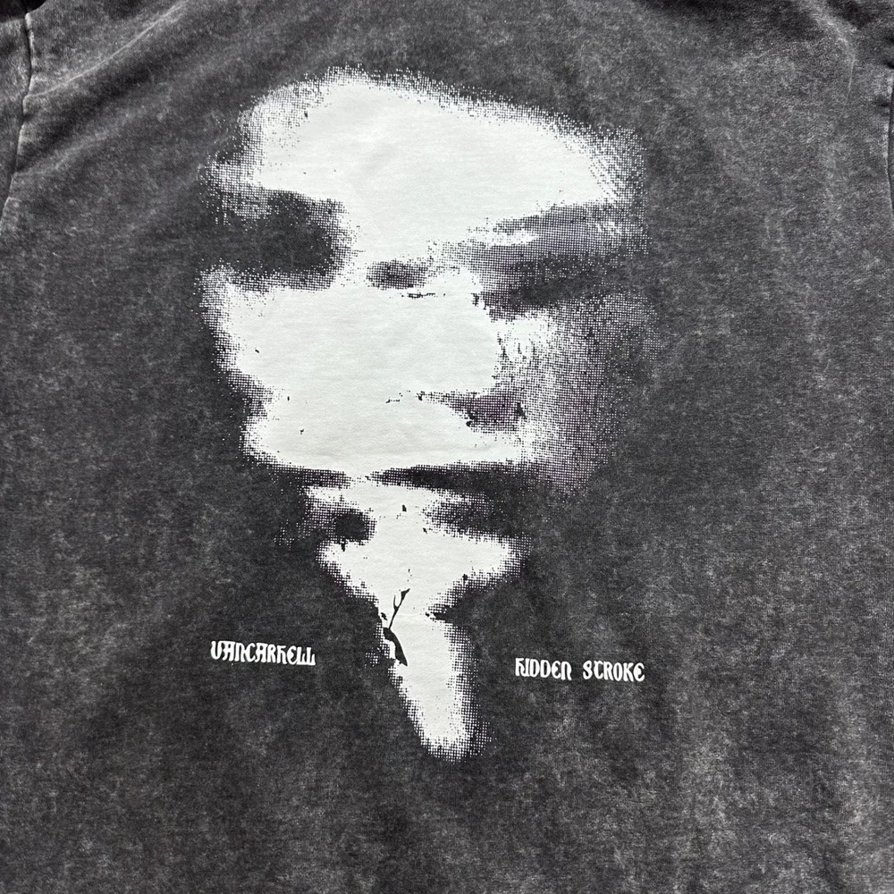 Blurred face sweatshirt Hoodie Grunge Emo Graphic Gothic Punk Streetwear M